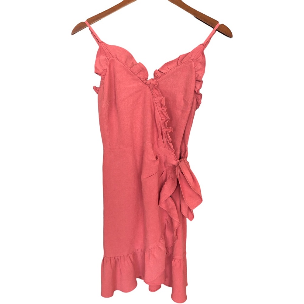 Rebecca Taylor linen sleeveless ruffle wrap dress - Picture 6 of 12